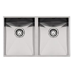 Evier inox double cuves 34x40cm Design 